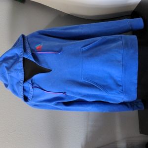 Adidas cerulean blue V-neck hoodie